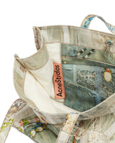Multicolor Trompe L'oeil Denim Effect Tote | PDP | Antonia