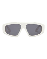 White Aviator Shield Sunglasses | PDP | Antonia