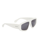 White Aviator Shield Sunglasses | PDP | Antonia
