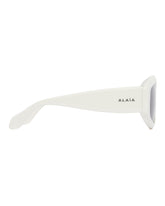 White Aviator Shield Sunglasses | PDP | Antonia