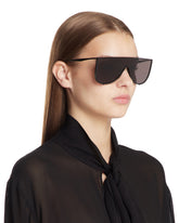 Black Metal Shield Sunglasses | PDP | Antonia