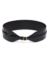 Black Wide Double Leather Belt | PDP | Antonia