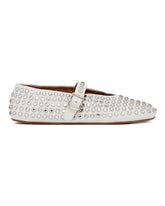 White Strass Ballerina Flats | PDP | Antonia