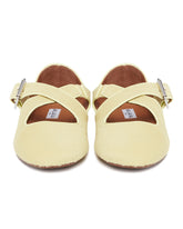 Yellow Cross-Strap Flat Ballerinas | PDP | Antonia