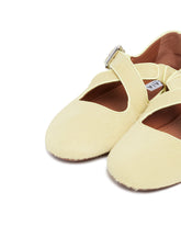 Yellow Cross-Strap Flat Ballerinas | PDP | Antonia