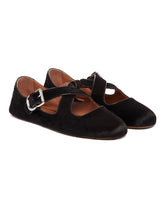 Brown Cross-Strap Flat Ballerinas | PDP | Antonia