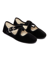 Black Crossed Flat Ballet Flats | PDP | Antonia