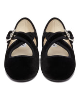 Black Crossed Flat Ballet Flats | PDP | Antonia