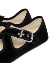 Black Crossed Flat Ballet Flats | PDP | Antonia