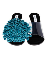 Blue Flower Asymmetric Sandals | PDP | Antonia