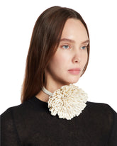 White Leather Flower Choker | PDP | Antonia