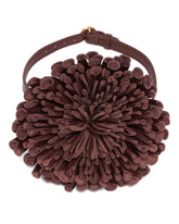 Burgundy Leather Flower Choker | PDP | Antonia
