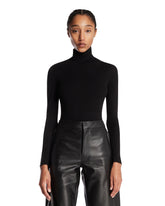 Black Fluid Jersey Bodysuit with Heart Detail | PDP | Antonia