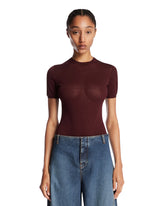 Burgundy Wool and Silk Bodysuit | PDP | Antonia