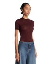 Burgundy Wool and Silk Bodysuit | PDP | Antonia