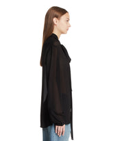 Black Georgette Lavalliere Neck Blouse | PDP | Antonia