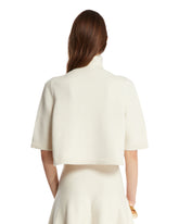 White Cropped Cashmere Knit Pullover | PDP | Antonia