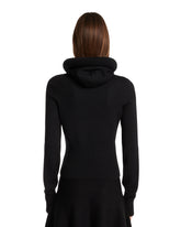 Black Sculptural Hooded Sweater | PDP | Antonia