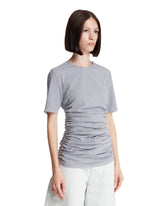 Blue Striped Pleated T-shirt | PDP | Antonia