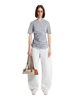 Blue Striped Pleated T-shirt | PDP | Antonia