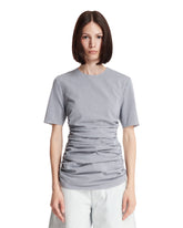 Blue Striped Pleated T-shirt | PDP | Antonia