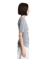 Blue Striped Pleated T-shirt | PDP | Antonia