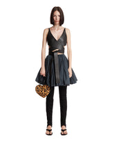 Black Leather Wrap Top | PDP | Antonia