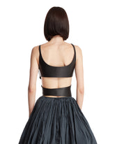 Black Leather Wrap Top | PDP | Antonia