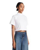 White Cotton Jersey Cropped T-Shirt | PDP | Antonia