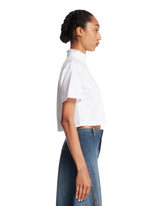 White Cotton Jersey Cropped T-Shirt | PDP | Antonia