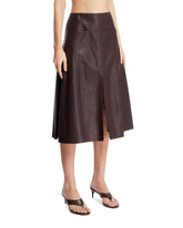 Purple Leather Skirt with Slit | PDP | Antonia