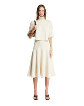 White Flared Cashmere Knit Skirt | PDP | Antonia