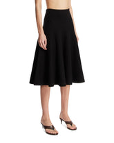 Black Flared Cashmere Knit Skirt | PDP | Antonia