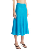 Light Blue Flared Cashmere Knit Skirt | PDP | Antonia