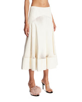 White Perforated Leather Flared Skirt | PDP | Antonia