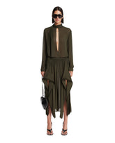 Green Pants with Ruffles | PDP | Antonia