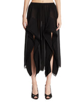 Black Asymmetric Pants with Ruffles | PDP | Antonia