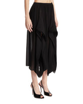 Black Asymmetric Pants with Ruffles | PDP | Antonia