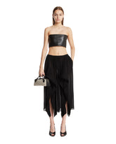 Black Asymmetric Pants with Ruffles | PDP | Antonia