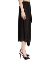 Black Asymmetric Pants with Ruffles | PDP | Antonia