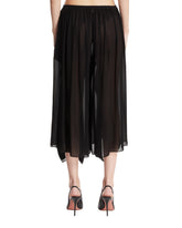 Black Asymmetric Pants with Ruffles | PDP | Antonia