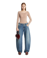 Blue Wide Rounded Jeans | PDP | Antonia