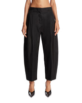 Black Tailored Technical Taffeta Trousers | PDP | Antonia