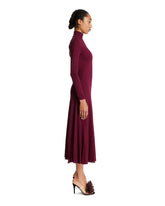 Burgundy Fluid Jersey Dress with Heart Detail | PDP | Antonia