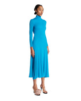 Light Blue Fluid Jersey Dress with Heart Detail | PDP | Antonia