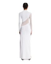 White Silk Knit Cut-Out Dress | PDP | Antonia
