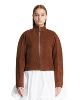 Brown Suede Rounded Jacket | PDP | Antonia