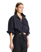 Blue Striped Asymmetric Button-Up Shirt | PDP | Antonia