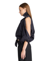 Blue Striped Asymmetric Button-Up Shirt | PDP | Antonia