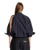 Blue Striped Asymmetric Button-Up Shirt | PDP | Antonia